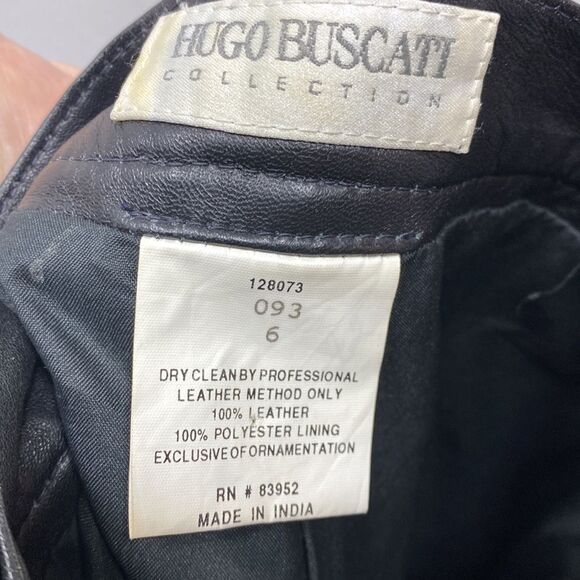 Hugo Buscati Collection Leather Pants Size 6 - Picture 2 of 6
